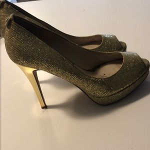 Michael Kors gold sparkle heels
